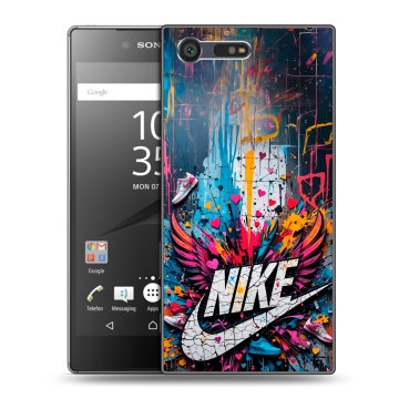 Пластиковый чехол на Sony Xperia X Compact с принтом Nike Найк Пластиковый чехол на Sony Xperia X Compact с принтом Nike Найк