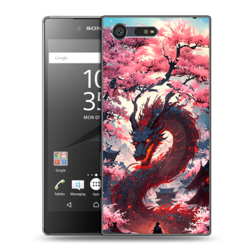 Пластиковый чехол на Sony Xperia X Compact с принтом Дракон Японский Пластиковый чехол на Sony Xperia X Compact с принтом Дракон Японский