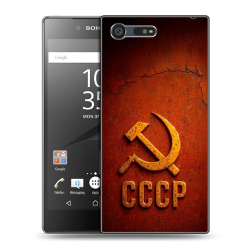 Пластиковый чехол на Sony Xperia X Compact с принтом Флаг Герб СССР Пластиковый чехол на Sony Xperia X Compact с принтом Флаг Герб СССР
