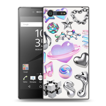 Пластиковый чехол на Sony Xperia X Compact с принтом Y2K Пластиковый чехол на Sony Xperia X Compact с принтом Y2K