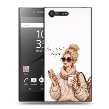 Пластиковый чехол на Sony Xperia X Compact с принтом женский Пластиковый чехол на Sony Xperia X Compact с принтом женский