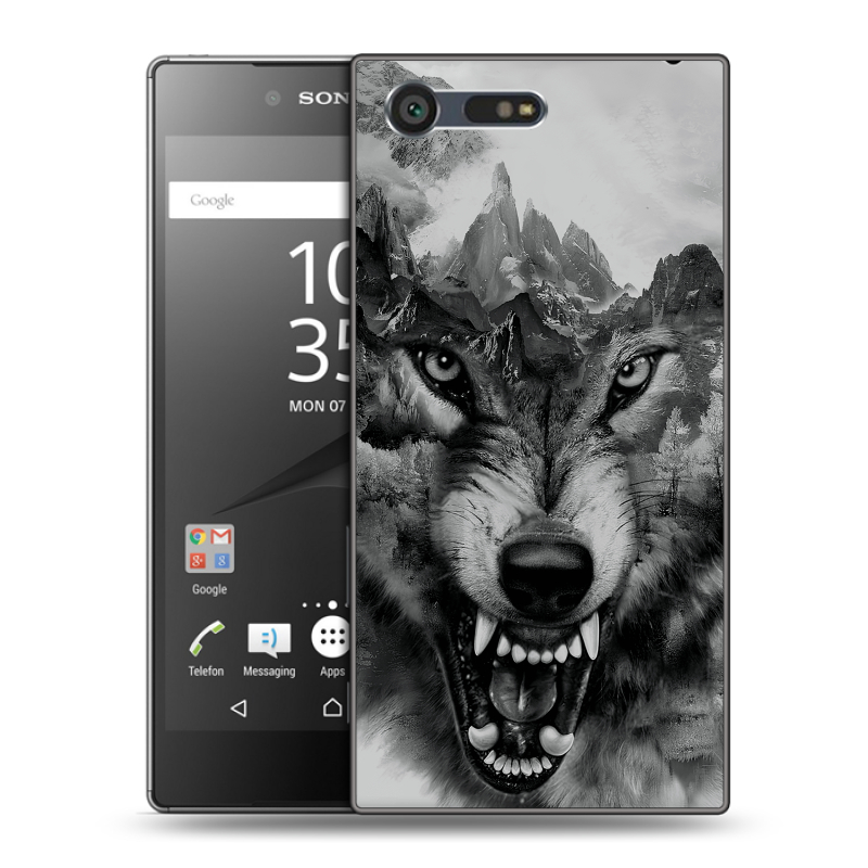 Пластиковый чехол на Sony Xperia X Compact с принтом Волк Пластиковый чехол на Sony Xperia X Compact с принтом Волк