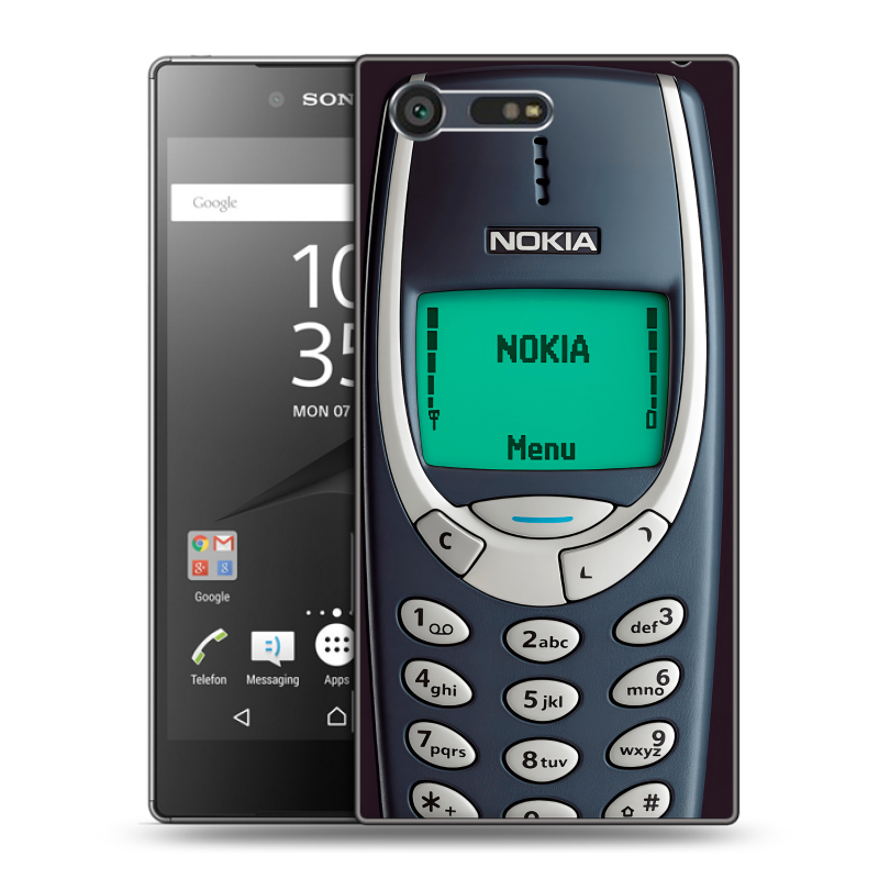 Пластиковый чехол на Sony Xperia X Compact с принтом Старый телефон Пластиковый чехол на Sony Xperia X Compact с принтом Старый телефон