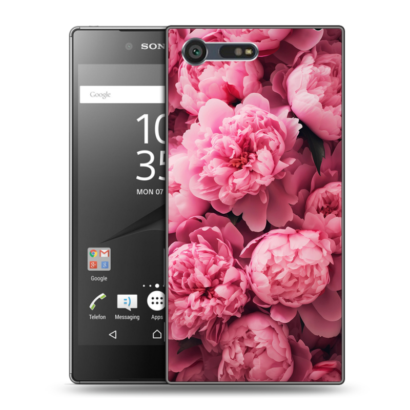 Пластиковый чехол на Sony Xperia X Compact с принтом цветы пионы Пластиковый чехол на Sony Xperia X Compact с принтом цветы пионы