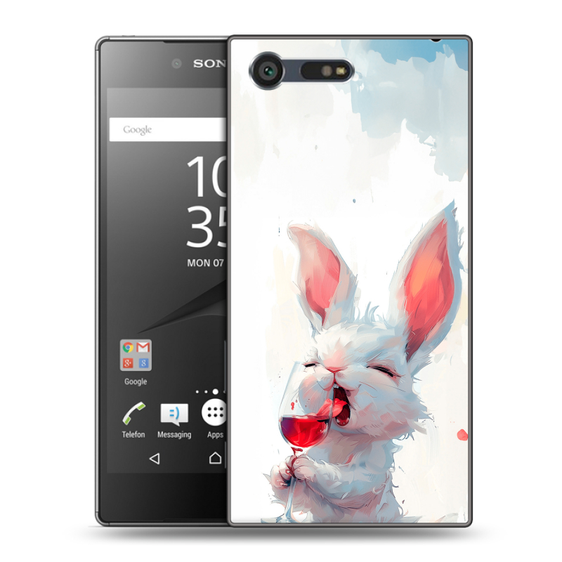 Пластиковый чехол на Sony Xperia X Compact с принтом кролик зайчик Пластиковый чехол на Sony Xperia X Compact с принтом кролик зайчик