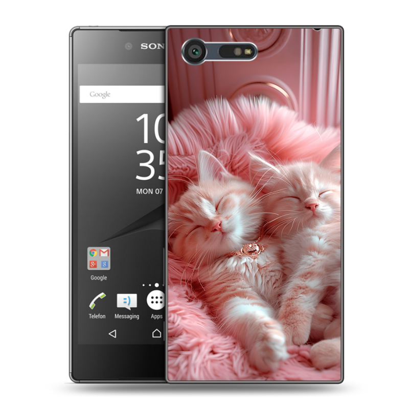 Пластиковый чехол на Sony Xperia X Compact с принтом котята котики Пластиковый чехол на Sony Xperia X Compact с принтом котята котики