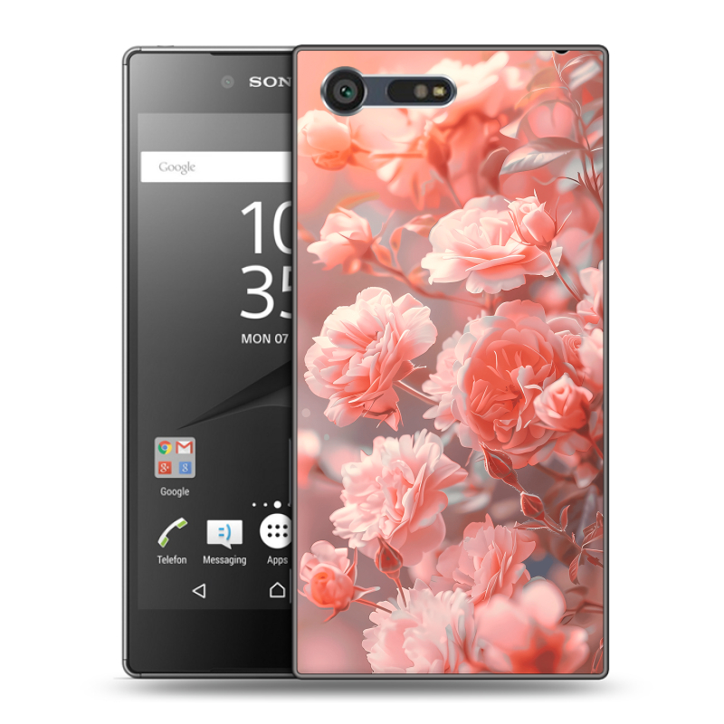 Пластиковый чехол на Sony Xperia X Compact с принтом Розы цветы Пластиковый чехол на Sony Xperia X Compact с принтом Розы цветы