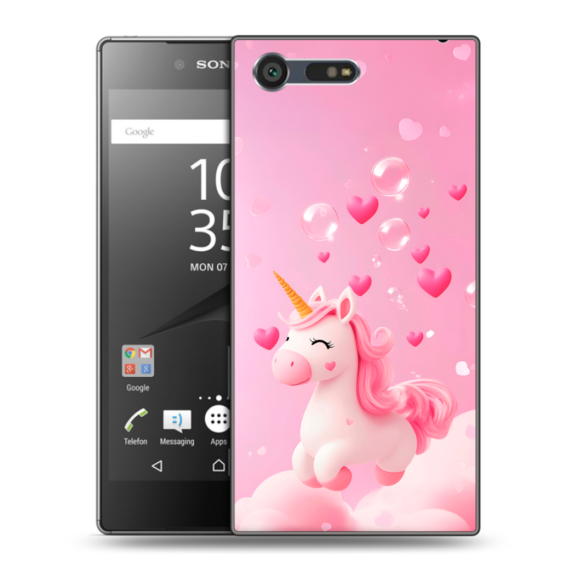 Пластиковый чехол на Sony Xperia X Compact с принтом Единорог Пластиковый чехол на Sony Xperia X Compact с принтом Единорог
