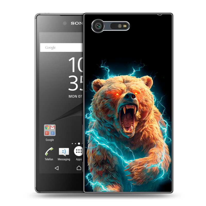 Пластиковый чехол на Sony Xperia X Compact с принтом Медведь Пластиковый чехол на Sony Xperia X Compact с принтом Медведь