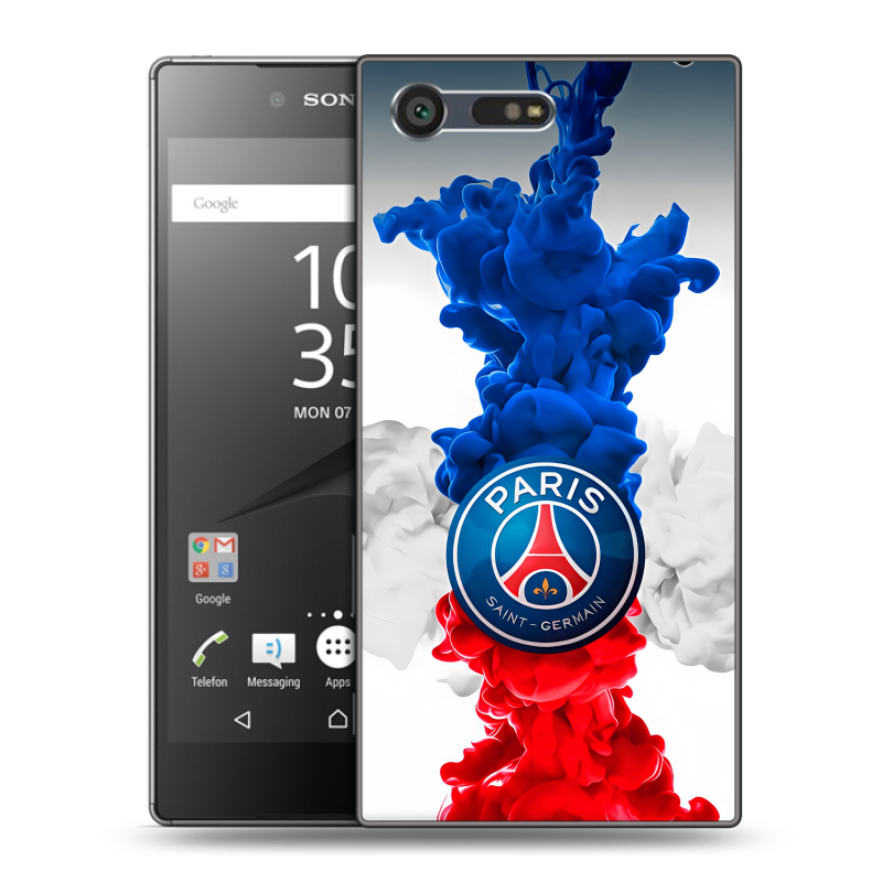 Пластиковый чехол на Sony Xperia X Compact с принтом PSG ПСЖ Пластиковый чехол на Sony Xperia X Compact с принтом PSG ПСЖ