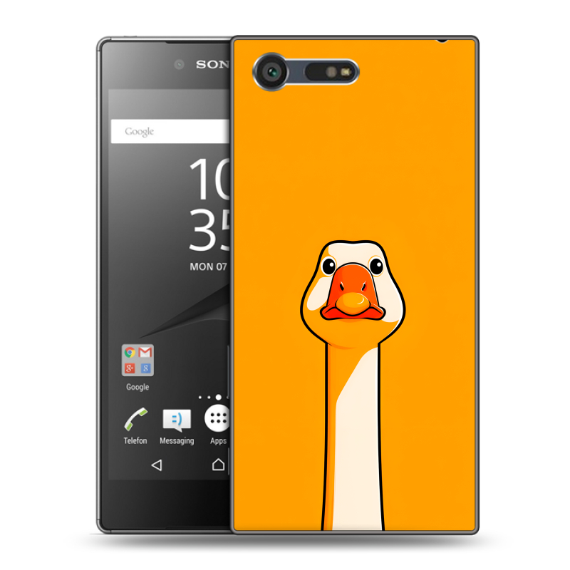 Пластиковый чехол на Sony Xperia X Compact с принтом Смешная утка Пластиковый чехол на Sony Xperia X Compact с принтом Смешная утка