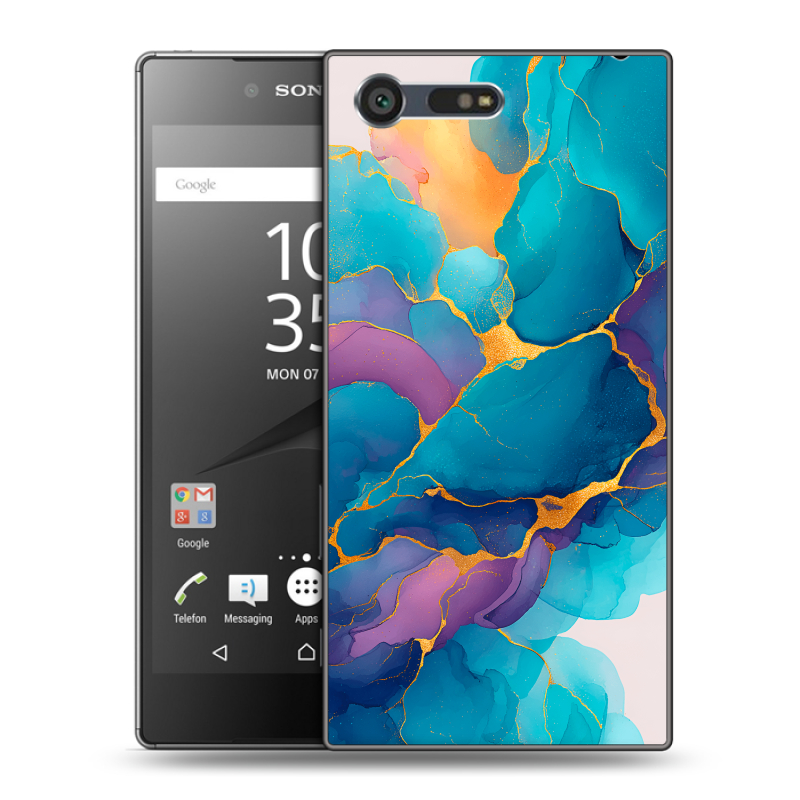 Пластиковый чехол на Sony Xperia X Compact с принтом Мрамор блестки Пластиковый чехол на Sony Xperia X Compact с принтом Мрамор блестки