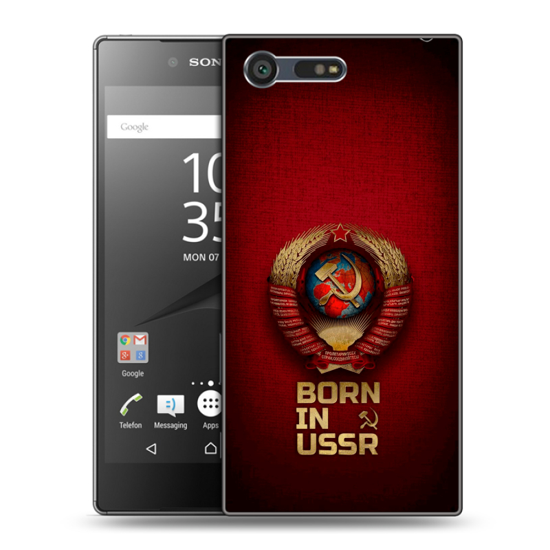 Пластиковый чехол на Sony Xperia X Compact с принтом Флаг Герб СССР Пластиковый чехол на Sony Xperia X Compact с принтом Флаг Герб СССР