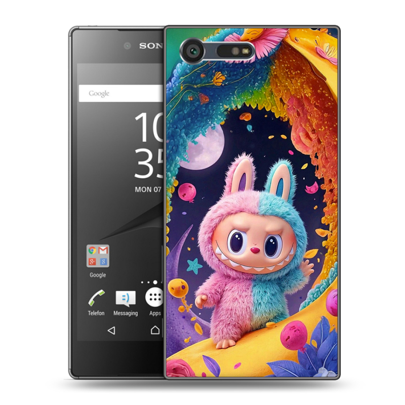 Пластиковый чехол на Sony Xperia X Compact с принтом Labubu Лабубу Пластиковый чехол на Sony Xperia X Compact с принтом Labubu Лабубу