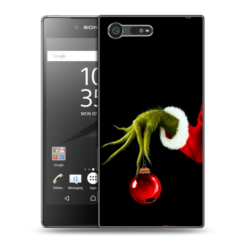 Пластиковый чехол на Sony Xperia X Compact с принтом Новый год Гринч Пластиковый чехол на Sony Xperia X Compact с принтом Новый год Гринч