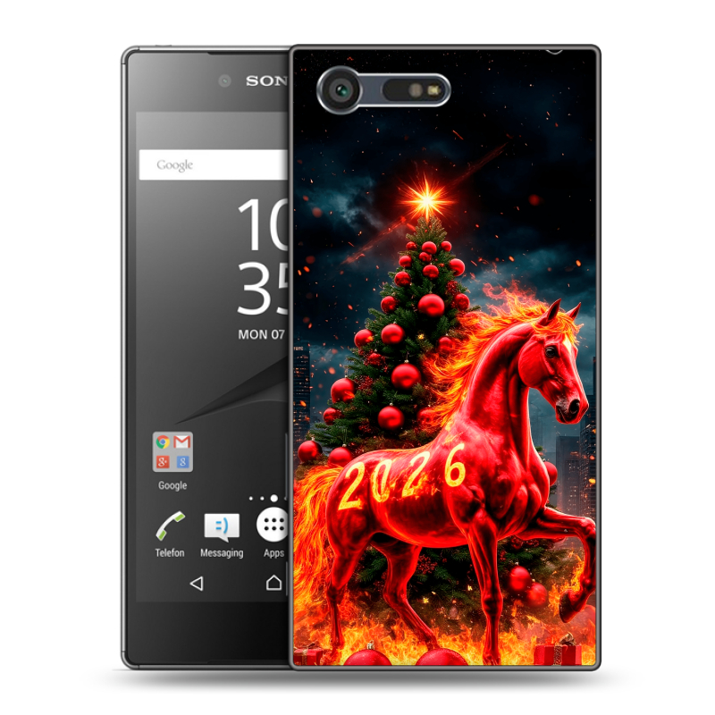 Пластиковый чехол на Sony Xperia X Compact с принтом Новый год Пластиковый чехол на Sony Xperia X Compact с принтом Новый год