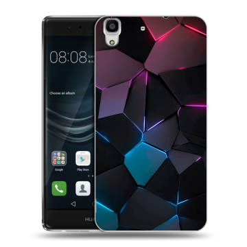 Силиконовый чехол на Huawei Y6II с принтом Геометрия неона Силиконовый чехол на Huawei Y6II с принтом Геометрия неона