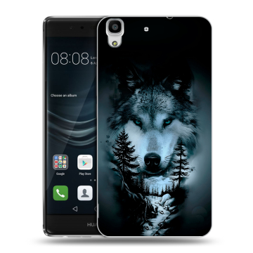 Силиконовый чехол на Huawei Y6II с принтом Лесной волк Силиконовый чехол на Huawei Y6II с принтом Лесной волк