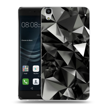 Силиконовый чехол на Huawei Y6II с принтом Черные кристаллы Силиконовый чехол на Huawei Y6II с принтом Черные кристаллы