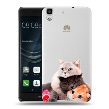 Силиконовый чехол на Huawei Y6II с принтом Кошки Силиконовый чехол на Huawei Y6II с принтом Кошки