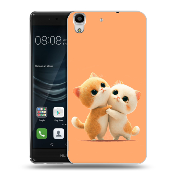 Силиконовый чехол на Huawei Y6II с принтом Милые котики Силиконовый чехол на Huawei Y6II с принтом Милые котики