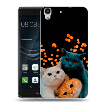 Силиконовый чехол на Huawei Y6II с принтом Кошки Силиконовый чехол на Huawei Y6II с принтом Кошки