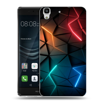 Силиконовый чехол на Huawei Y6II с принтом Абстракция неон Силиконовый чехол на Huawei Y6II с принтом Абстракция неон