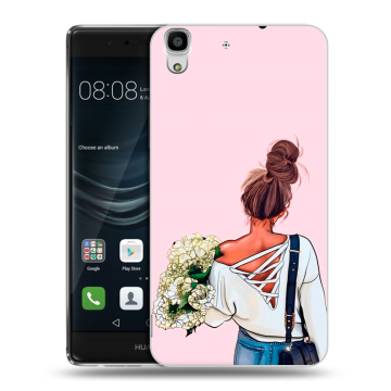 Силиконовый чехол на Huawei Y6II с принтом Девушка и букет Силиконовый чехол на Huawei Y6II с принтом Девушка и букет