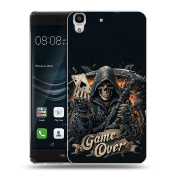 Силиконовый чехол на Huawei Y6II с принтом Скелет карты Силиконовый чехол на Huawei Y6II с принтом Скелет карты
