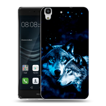 Силиконовый чехол на Huawei Y6II с принтом Волки Силиконовый чехол на Huawei Y6II с принтом Волки