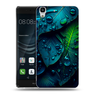 Силиконовый чехол на Huawei Y6II с принтом Листья Силиконовый чехол на Huawei Y6II с принтом Листья