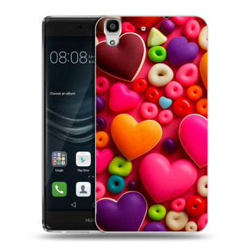Силиконовый чехол на Huawei Y6II с принтом Сердечки Силиконовый чехол на Huawei Y6II с принтом Сердечки