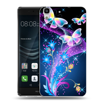 Силиконовый чехол на Huawei Y6II с принтом Бабочки Силиконовый чехол на Huawei Y6II с принтом Бабочки