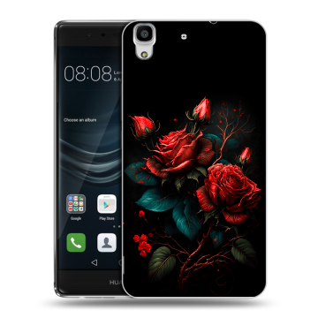 Силиконовый чехол на Huawei Y6II с принтом Розы красные
