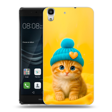 Силиконовый чехол на Huawei Y6II с принтом Котенок в шапке Силиконовый чехол на Huawei Y6II с принтом Котенок в шапке