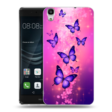 Силиконовый чехол на Huawei Y6II с принтом Бабочки Силиконовый чехол на Huawei Y6II с принтом Бабочки