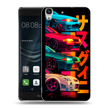 Силиконовый чехол на Huawei Y6II с принтом Гоночные машины Силиконовый чехол на Huawei Y6II с принтом Гоночные машины