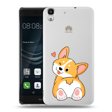 Силиконовый чехол на Huawei Y6II с принтом Корги