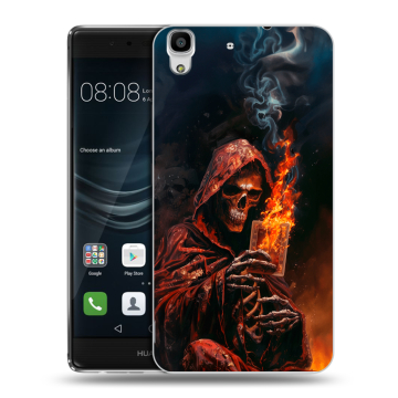 Силиконовый чехол на Huawei Y6II с принтом Скелет и карты
