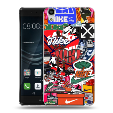 Силиконовый чехол на Huawei Y6II с принтом Найк Nike яркий