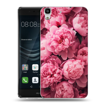 Силиконовый чехол на Huawei Y6II с принтом цветы пионы
