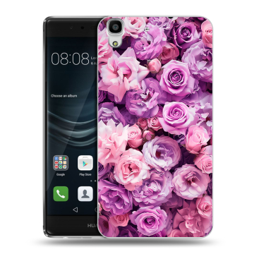Силиконовый чехол на Huawei Y6II с принтом лавандовые розы