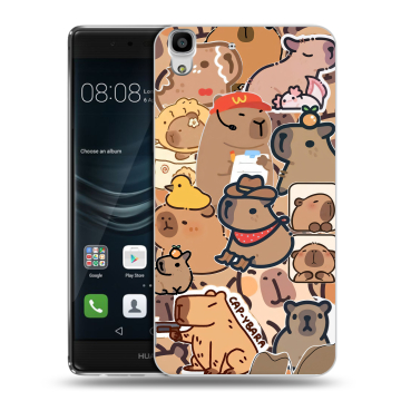 Силиконовый чехол на Huawei Y6II с принтом капибара Силиконовый чехол на Huawei Y6II с принтом капибара