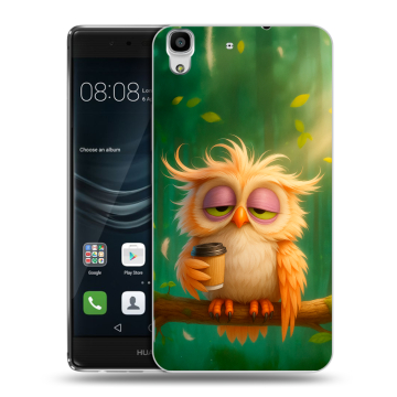Силиконовый чехол на Huawei Y6II с принтом сова