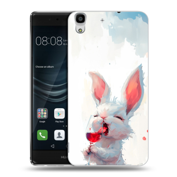Силиконовый чехол на Huawei Y6II с принтом кролик зайчик
