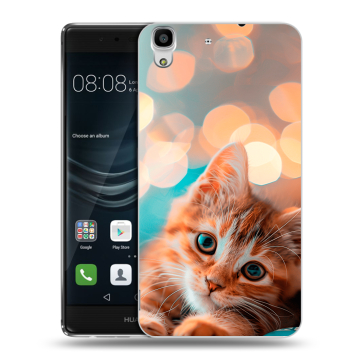 Силиконовый чехол на Huawei Y6II с принтом котик