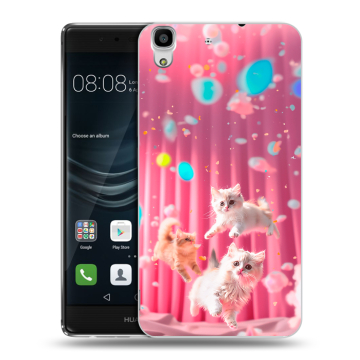 Силиконовый чехол на Huawei Y6II с принтом милые котики
