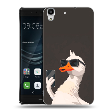 Силиконовый чехол на Huawei Y6II с принтом утка в очках