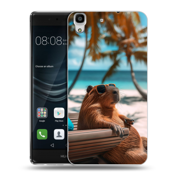 Силиконовый чехол на Huawei Y6II с принтом Капибара Силиконовый чехол на Huawei Y6II с принтом Капибара