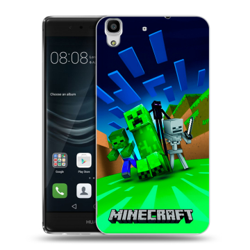 Силиконовый чехол на Huawei Y6II с принтом Майнкрафт Силиконовый чехол на Huawei Y6II с принтом Майнкрафт
